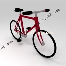 โมเดล 3 มิติจักรยานเสือภูเขาสีแดง