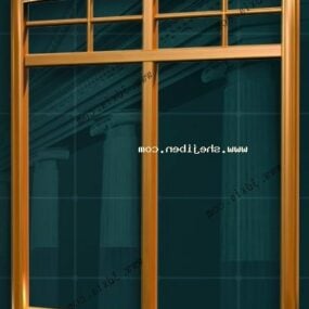Glass Window Wood Frame 3d model