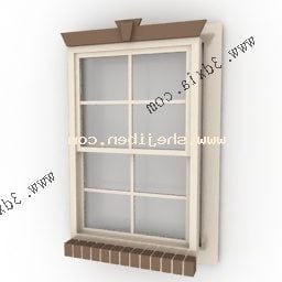 Antique European Brick Window 3d model