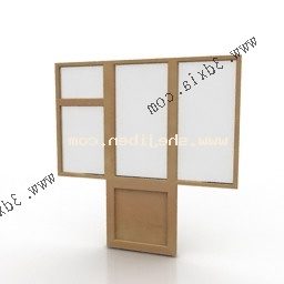Dřevěný okenní rám s dekorací 3D modelem