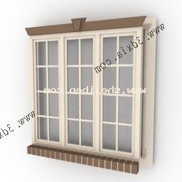 European Window Classic Style 3d model