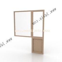 Vervagen glazen deur 3D-model