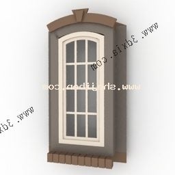 British House Window 3d model
