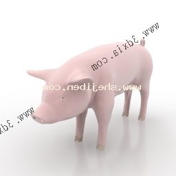 Modello 3d della scultura di maiale in ceramica