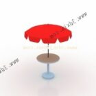 屋外の赤い傘