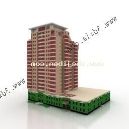 Modello 3d dell'appartamento a molti piani della città