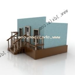 現代的な住宅デザインの3Dモデル
