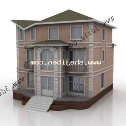 Brick House Building 3d model