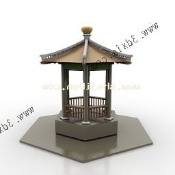 Chiński tradycyjny pawilon ogrodowy Model 3D