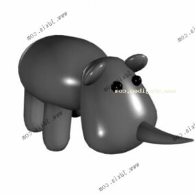 Rhinoceros Cartoon Stuffed Toy 3d model