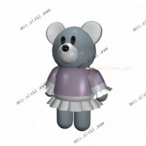 Model 3d Mainan Boneka Kartun Beruang Wanita