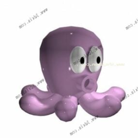 Cartoon Squid Stuffed Toy 3d model