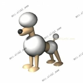 Modello 3d del giocattolo farcito del cane del fumetto