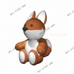 卡通狐狸毛绒玩具3d模型