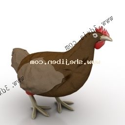 Modello 3d della gallina dei cartoni animati