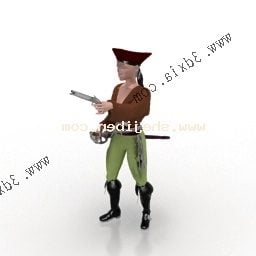 Cartoon-Piratenmann 3D-Modell