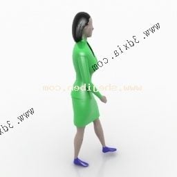 Personnage de fille avec corset de cou modèle 3D