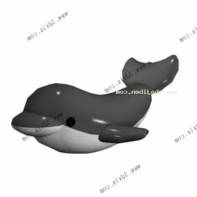 3D model kreslená hračka velryba