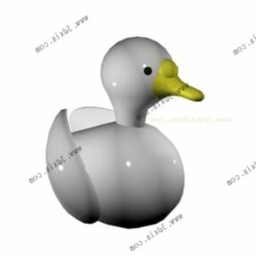 White Cartoon Duck 3d model