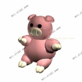 Tecknad rosa gris 3d-modell
