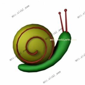 Τρισδιάστατο μοντέλο κινουμένων σχεδίων πράσινο σαλιγκάρι