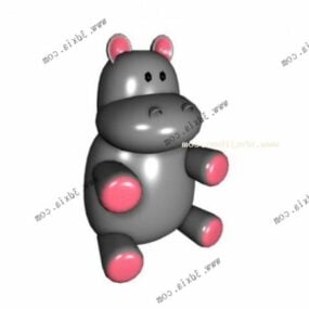 Cartoon Grey Hippo 3d model