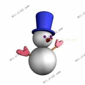 Kerst karakter sneeuwpop met hoed 3D-model