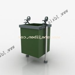 Plastic Trash With Stand 3d model