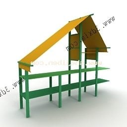 Simple Roof House Two Storey 3d model