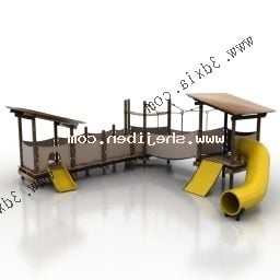Parque infantil deslizante para jardín de infantes modelo 3d