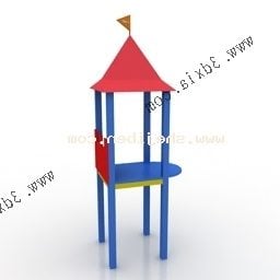 Houten speeltuin voor kinderen 3D-model