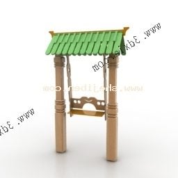 Columpio de jardín de infantes con techo modelo 3d