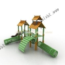 Modello 3d dell'unità Slide House della scuola materna