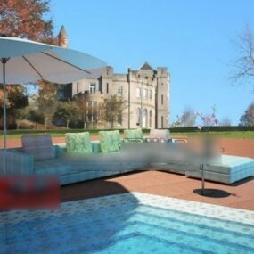 Swimming Pool Outdoor Sofa 3d model