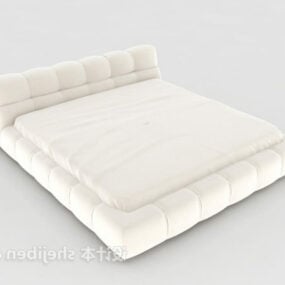 เตียงคู่สีขาวที่นอนแบบ 3d
