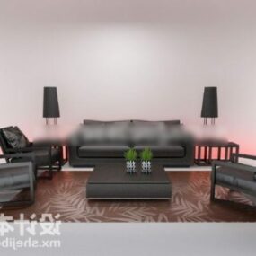 Stort vardagsrum Soffbord Set 3d-modell
