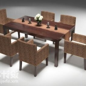 Stół do jadalni 6-osobowy Model 3D