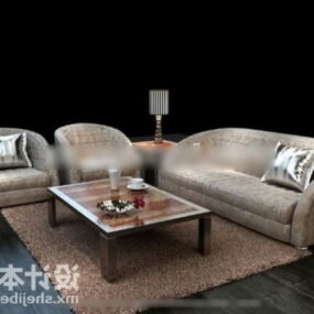 3д модель кожаного дивана и кресла Ling Room
