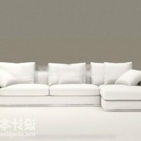 Modern White Sofa With Pillow 3d model