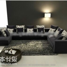大きなソファ枕セット3Dモデル