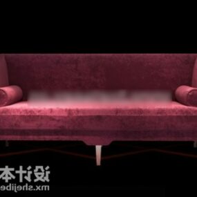 Beauty Red Velvet Sofa 3d model