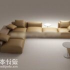 L Sofa Nature Leather