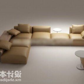 L Sofa Nature Leather 3d model