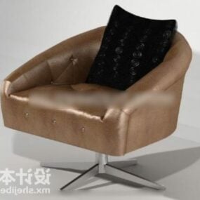 Canapé simple en cuir réaliste modèle 3D