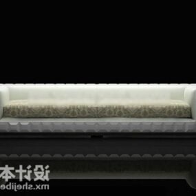 Sofá largo de tela modelo 3d