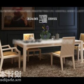 Jídelní stůl A židle 3D model