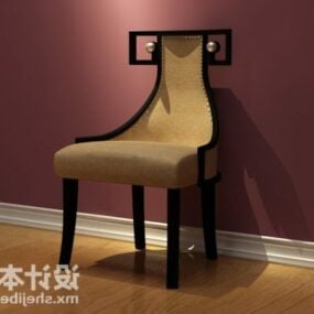 Modelo 3d de cadeira única com encosto estilizado