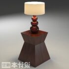 Lampe de table avec support en bois