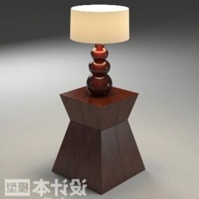 Table Lamp With Wood Stand 3d model