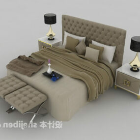 Ensemble de lit de chambre réaliste modèle 3D